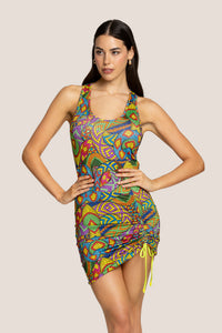 4GIVENESS Abito canotta con coulisse snake skin