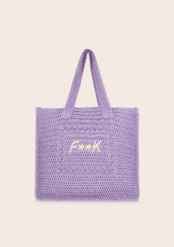 F**K Tote Summer Bag  lilla