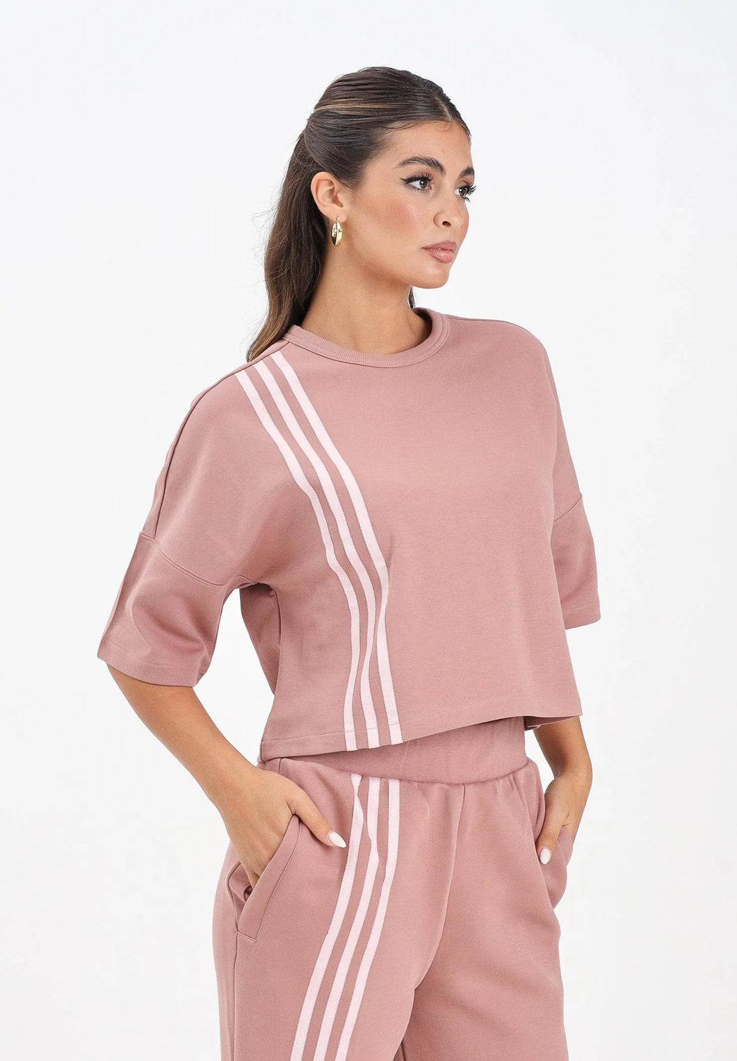 ADIDAS T-shirt a manica corta 3 Stripes rosa